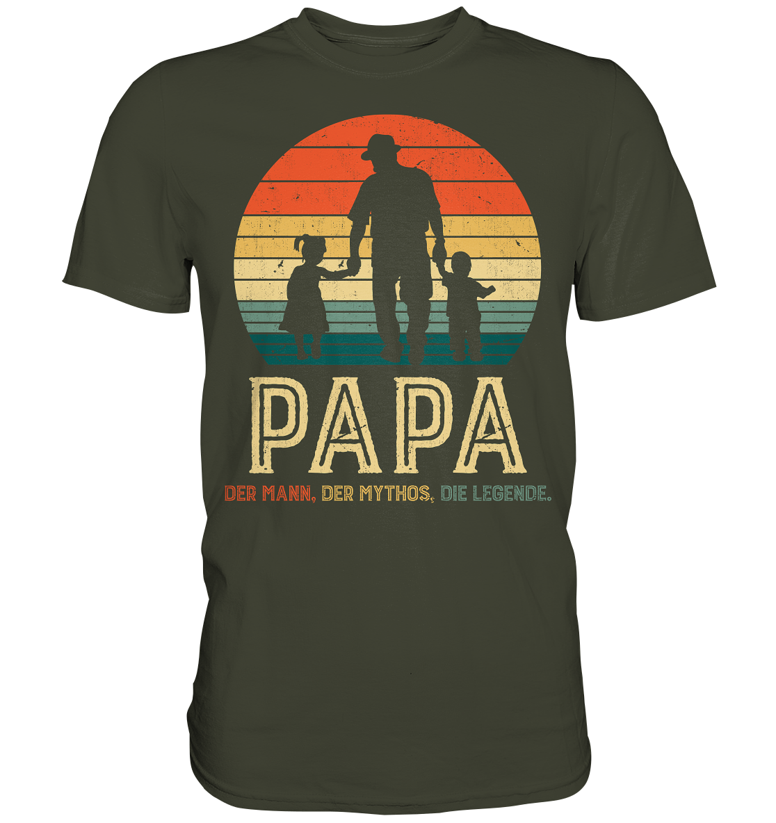 Papa Kinder Tochter Sohn Bester Vater Mann Mythos Legende T-Shirt