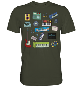 Retro Synthesizer Gitarre Musikproduzent T-Shirt