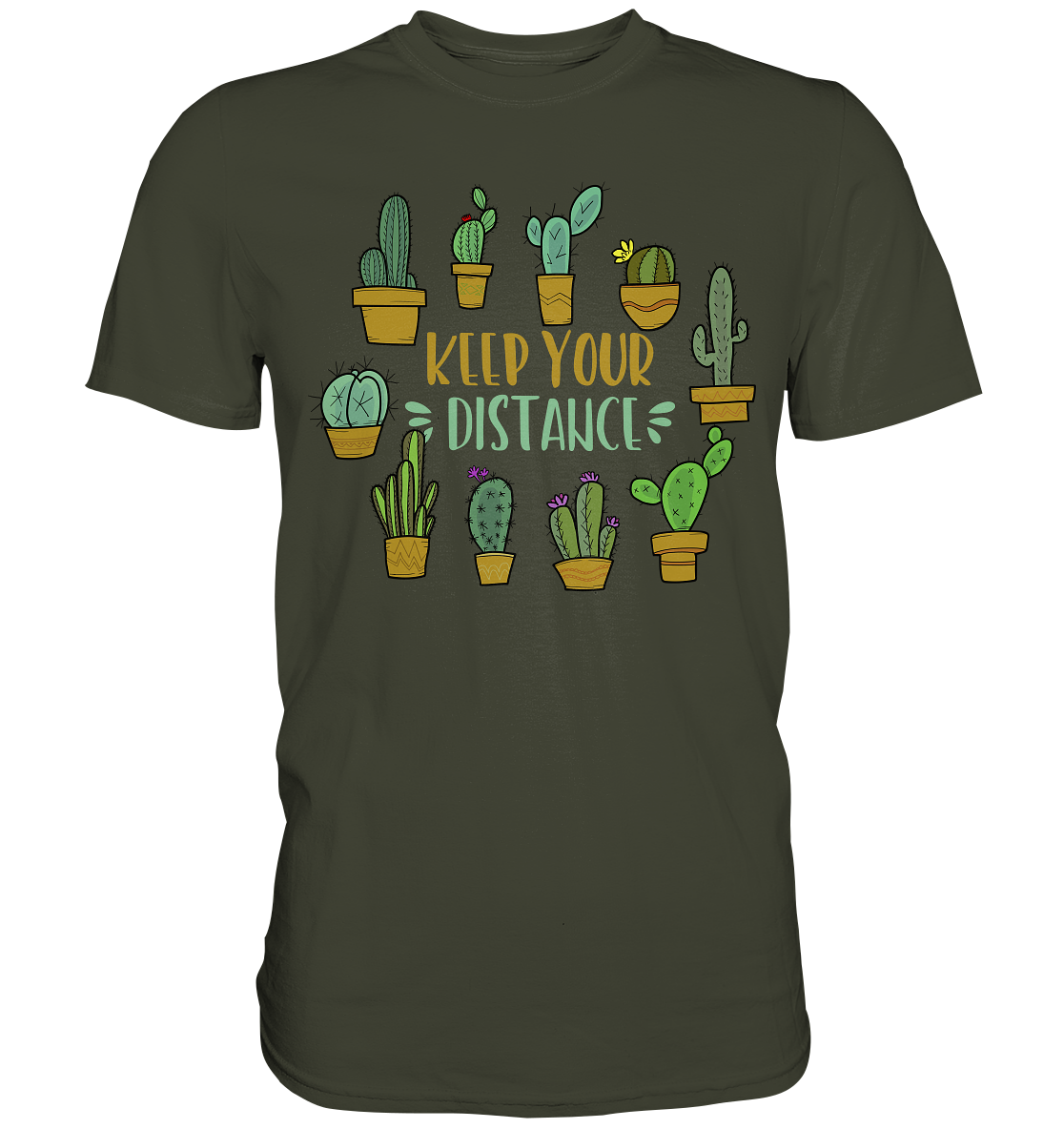 Abstand Halten Lustiges Kaktus T-Shirt