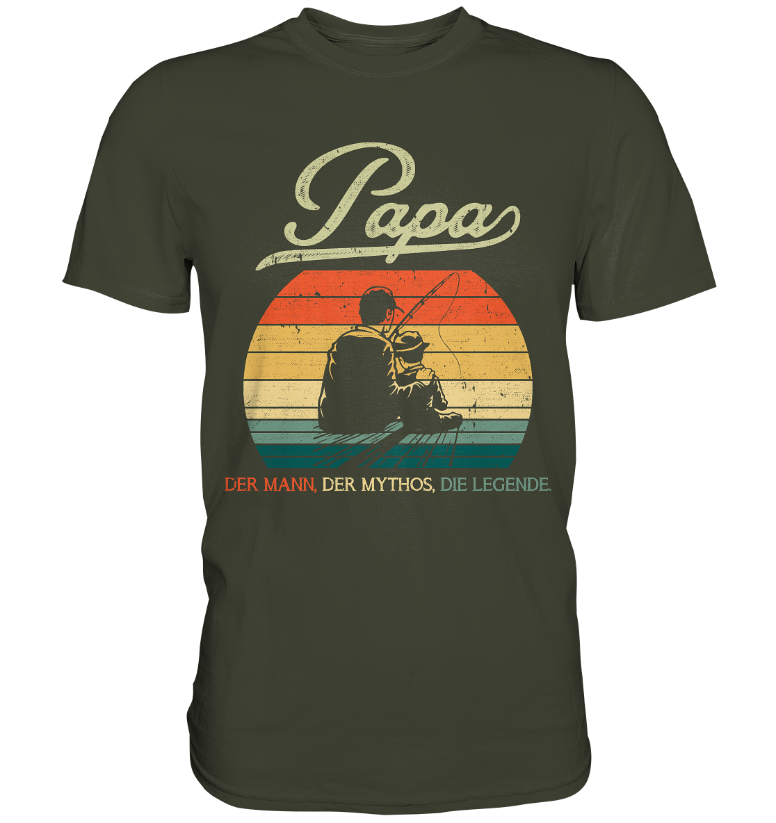Angler Papa Sohn Angeln Vatertag Geschenk Vater T-Shirt