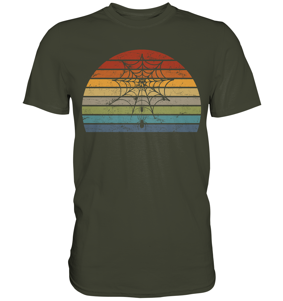 Spinne Insekten Spinnwebe Retro T-Shirt