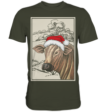 Laden Sie das Bild in den Galerie-Viewer, Kuh Weihnachtsshirt Landwirt Weihnachtsoutfit Weihnachten T-Shirt
