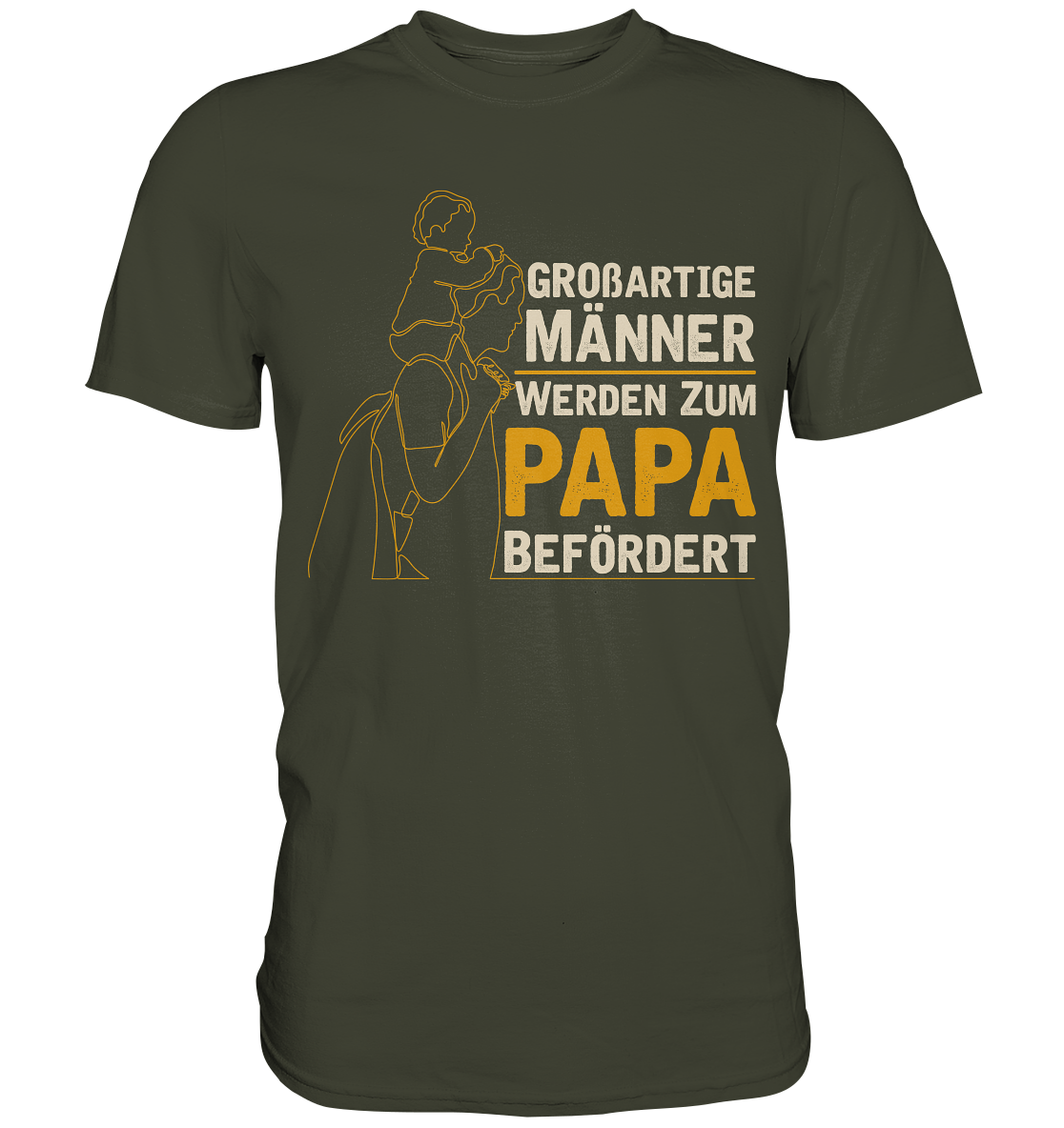 Männer werden zum Papa befördert Vatertag Geschenk Vater T-Shirt