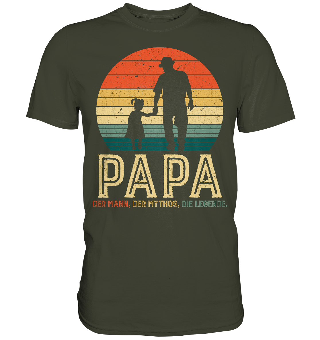 Papa Tochter Vati Kind Bester Vater Mann Mythos Legende T-Shirt