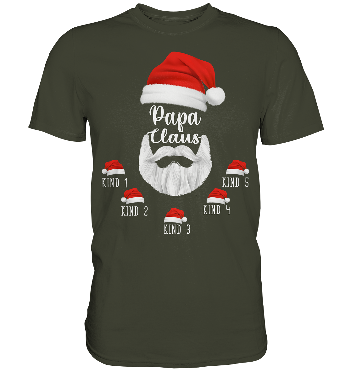 Papa Claus Weihnachten Familienvater Weihnachtsoutfit Personalisiertes T-Shirt