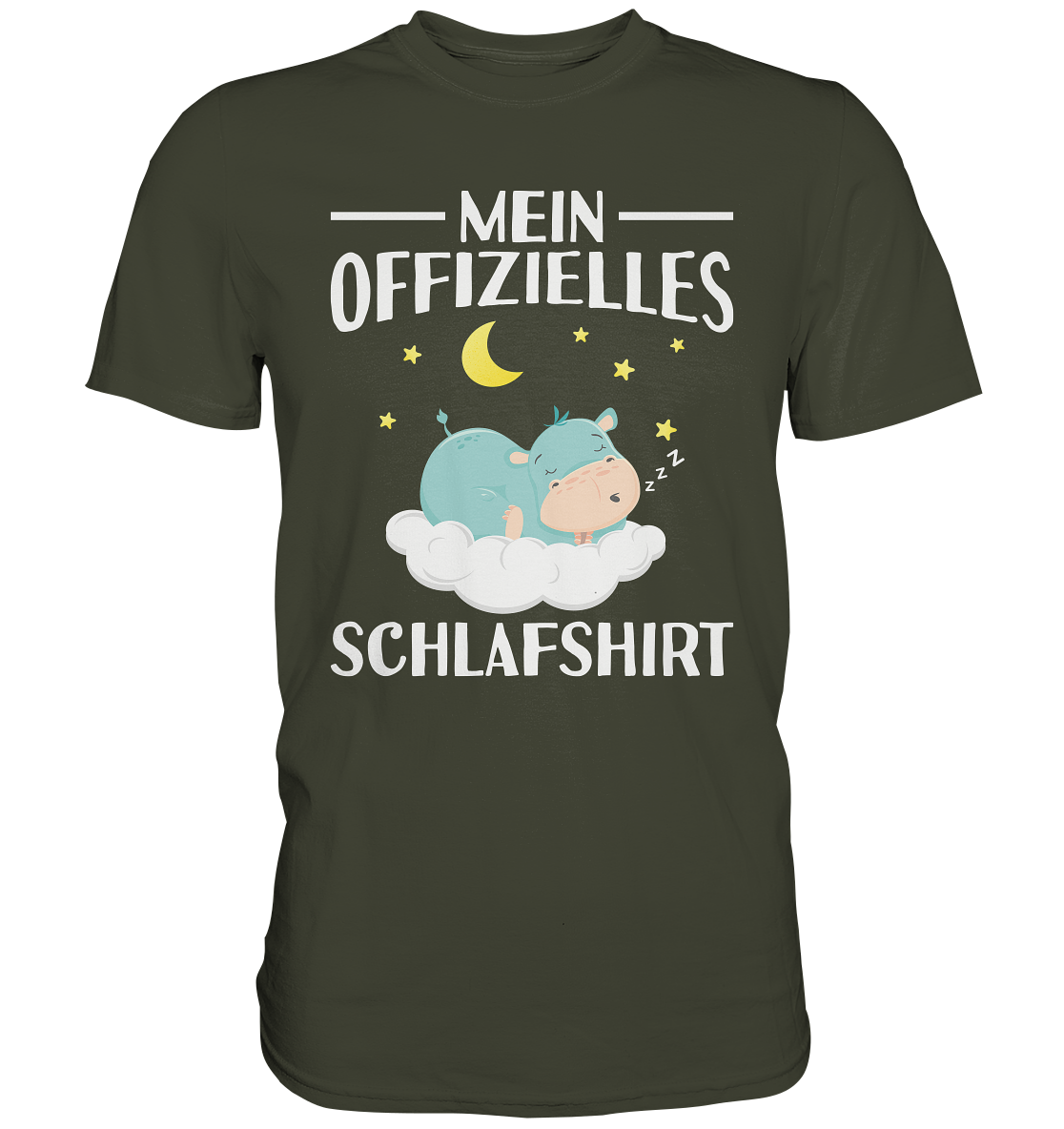 Offizielles Schlafshirt Nachthemd Schlafanzug Pyjama Nilpferd T-Shirt