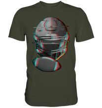 Laden Sie das Bild in den Galerie-Viewer, Football Helm Glitch Ballsport American Football T-Shirt
