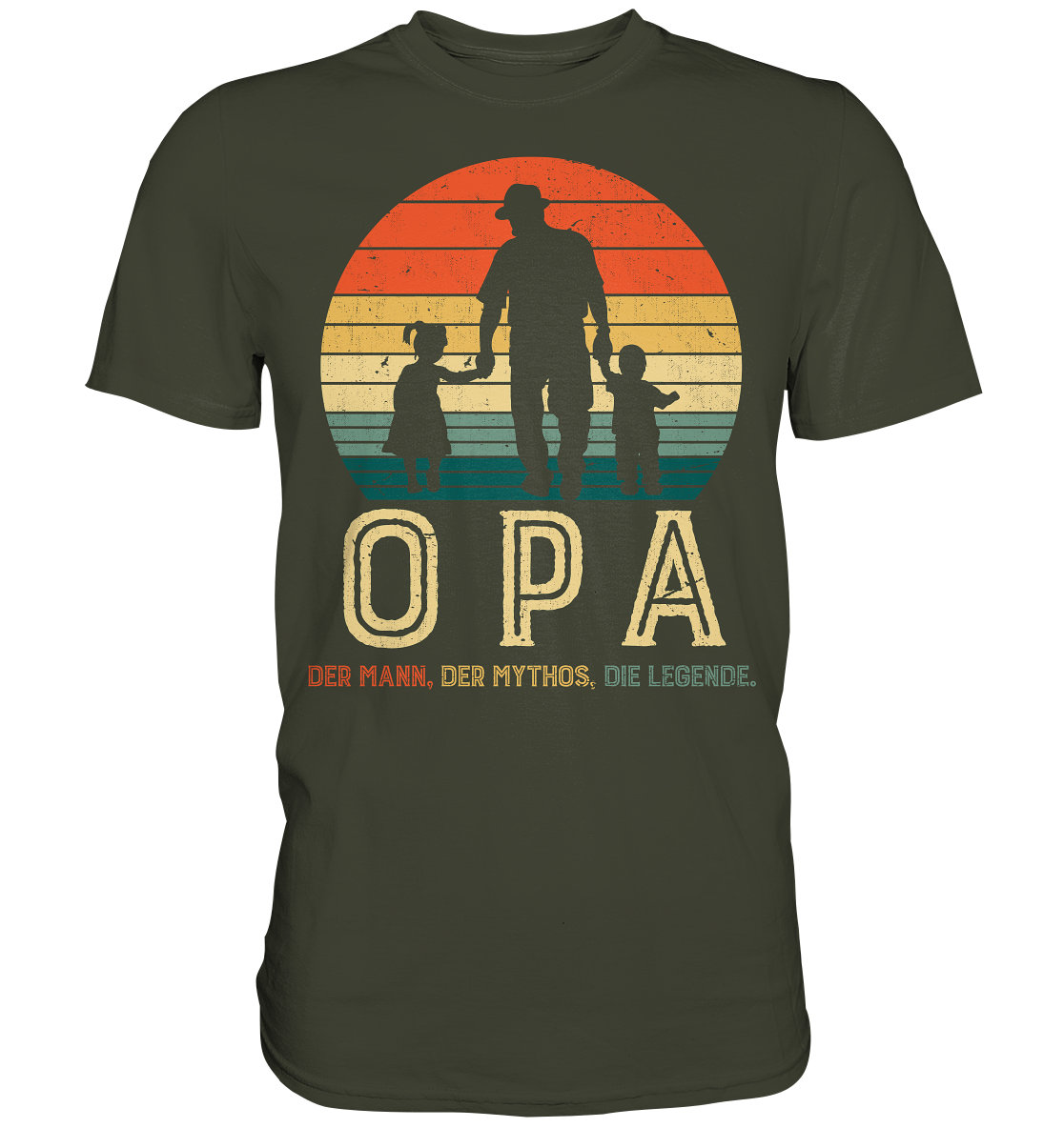 Opa Enkel und Enkelin Großvater Papa Vater T-Shirt - Premium Shirt