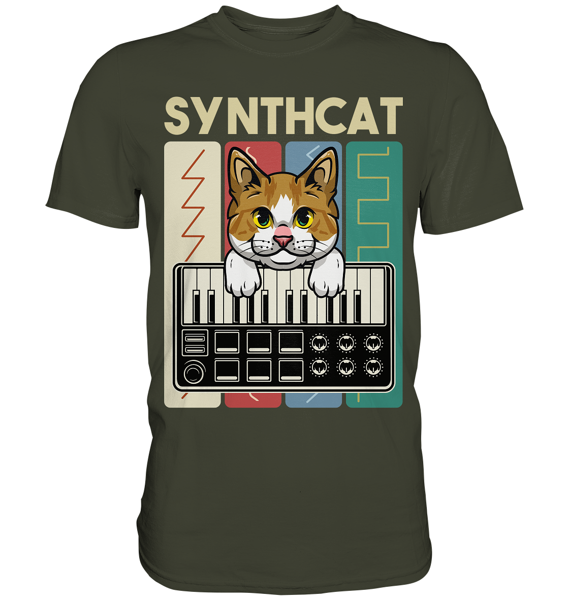 Modularer Synthesizer Analog Vintage Katze Wellen T-Shirt