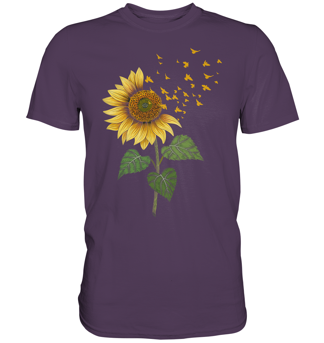 Vögel Sonnenblumen T-Shirt Garten Vogel Motiv Gärtner Geschenk