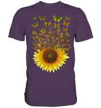 Laden Sie das Bild in den Galerie-Viewer, Frauen Sonnenblume Schmetterling T-Shirt

