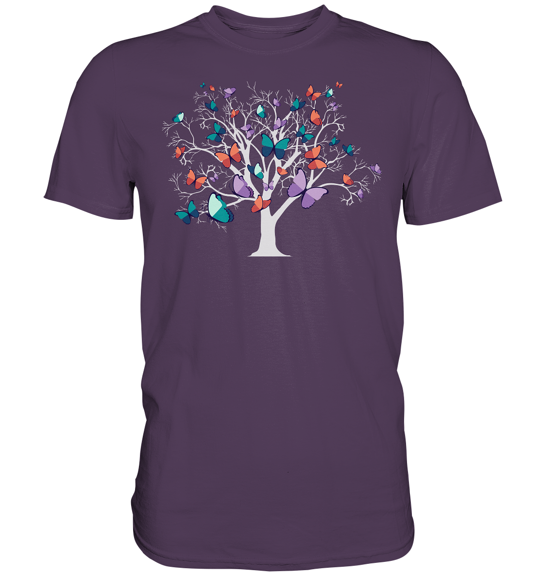 Frauen Bunter Schmetterling Baum T-Shirt