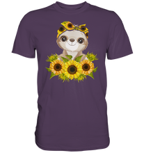 Laden Sie das Bild in den Galerie-Viewer, Faultier Sonnenblumen T-Shirt Garten Motiv Gärtner Geschenk
