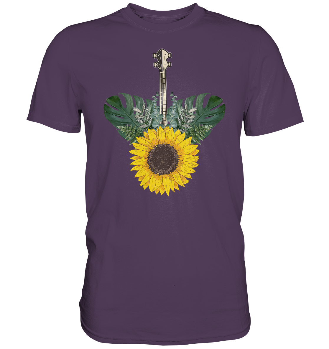 Ukulele Sonnenblumen T-Shirt Garten Hawaii Motiv Gärtner Geschenk