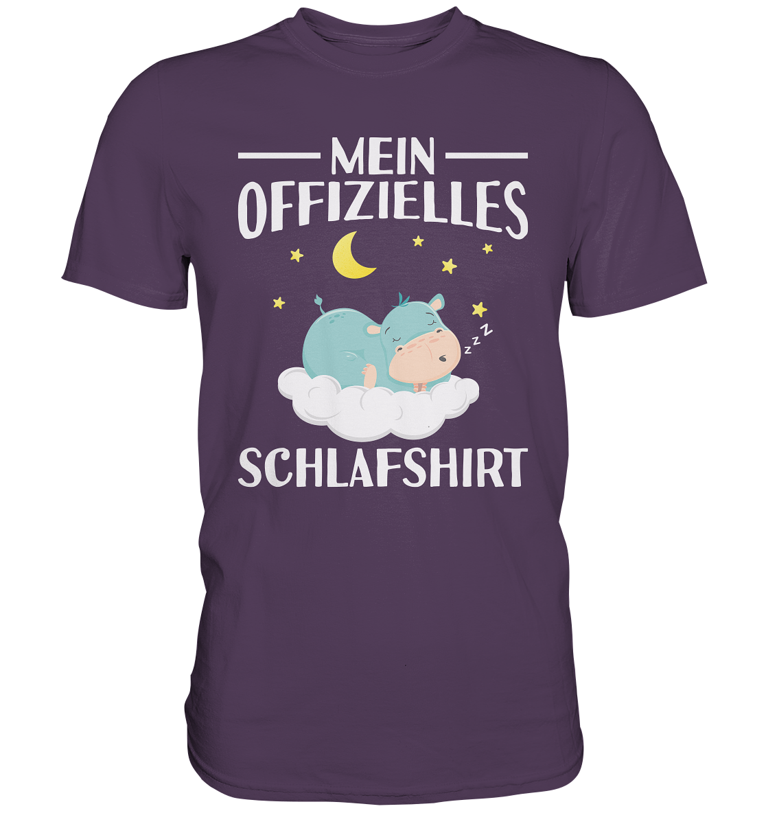 Offizielles Schlafshirt Nachthemd Schlafanzug Pyjama Nilpferd T-Shirt