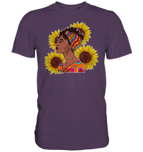 Laden Sie das Bild in den Galerie-Viewer, Stolze Schwarze Frau Sonnenblumen T-Shirt Gärtner Geschenk
