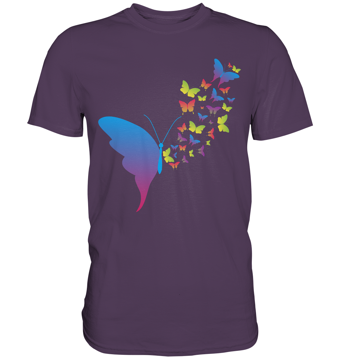 Bunte Schmetterlinge Silhouette T-Shirt