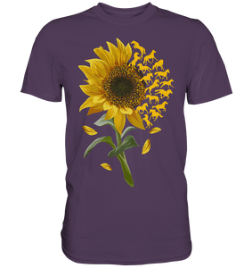 Pferde Sonnenblumen T-Shirt Gärtner Reiter Geschenk Garten