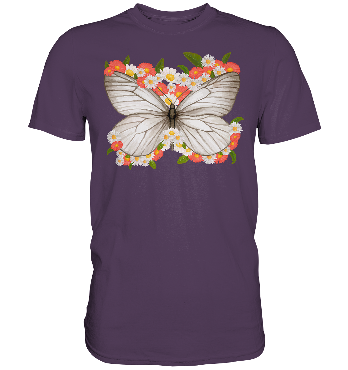 Frauen Blumen Schmetterling T-Shirt