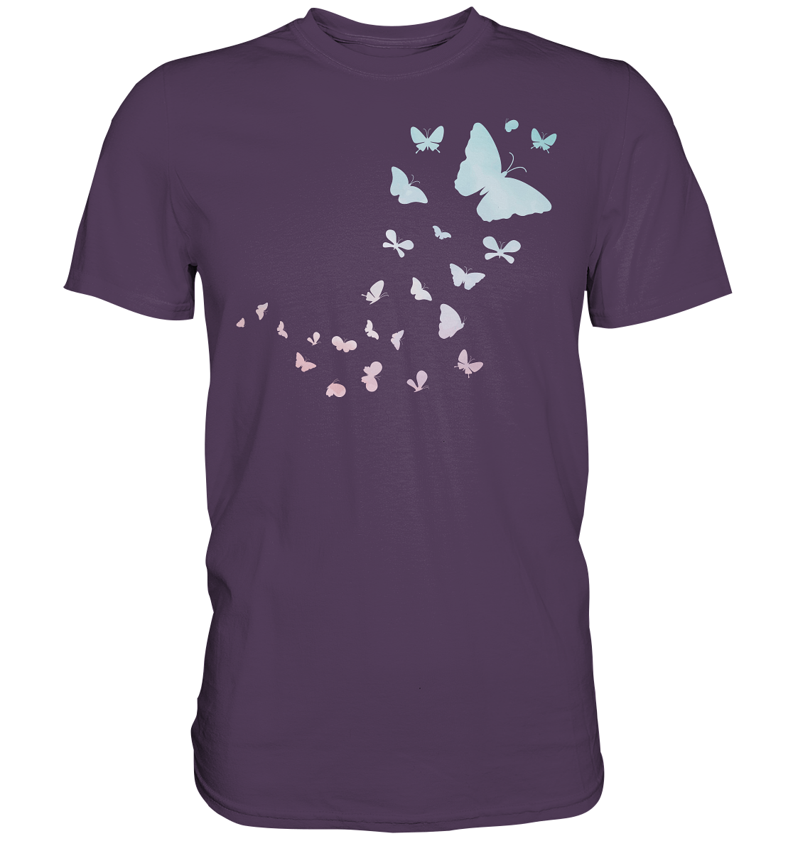 Frauen Pastel Bunte Schmetterlinge T-Shirt
