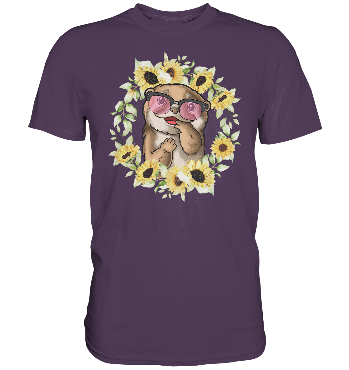 Otter Sonnenblumen Shirt Gärtner Sommer Garten Motiv