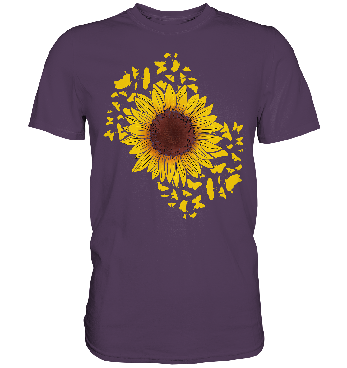 Frauen Sonnenblume Schmetterlinge T-Shirt