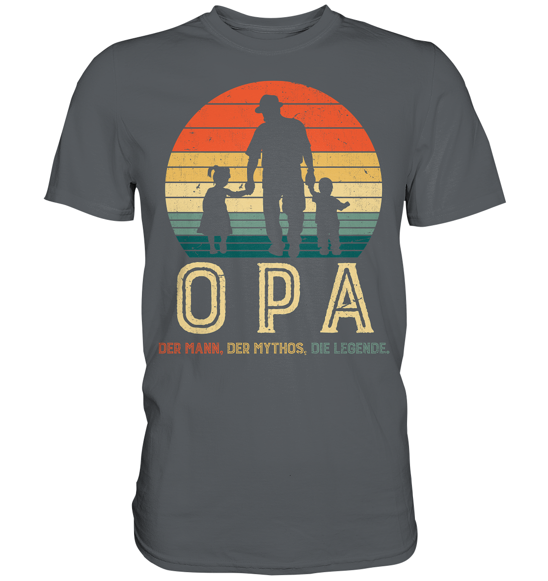 Opa Enkel und Enkelin Großvater Papa Vater T-Shirt - Premium Shirt