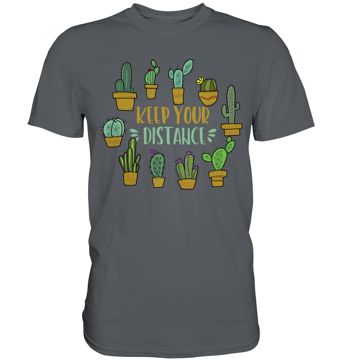 Abstand Halten Lustiges Kaktus T-Shirt