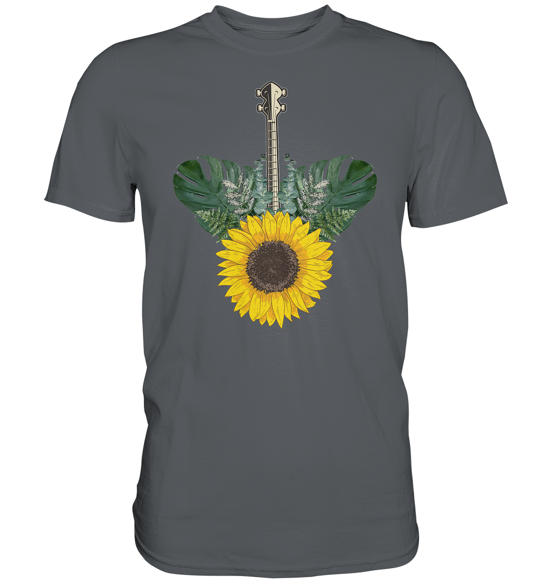 Ukulele Sonnenblumen T-Shirt Garten Hawaii Motiv Gärtner Geschenk