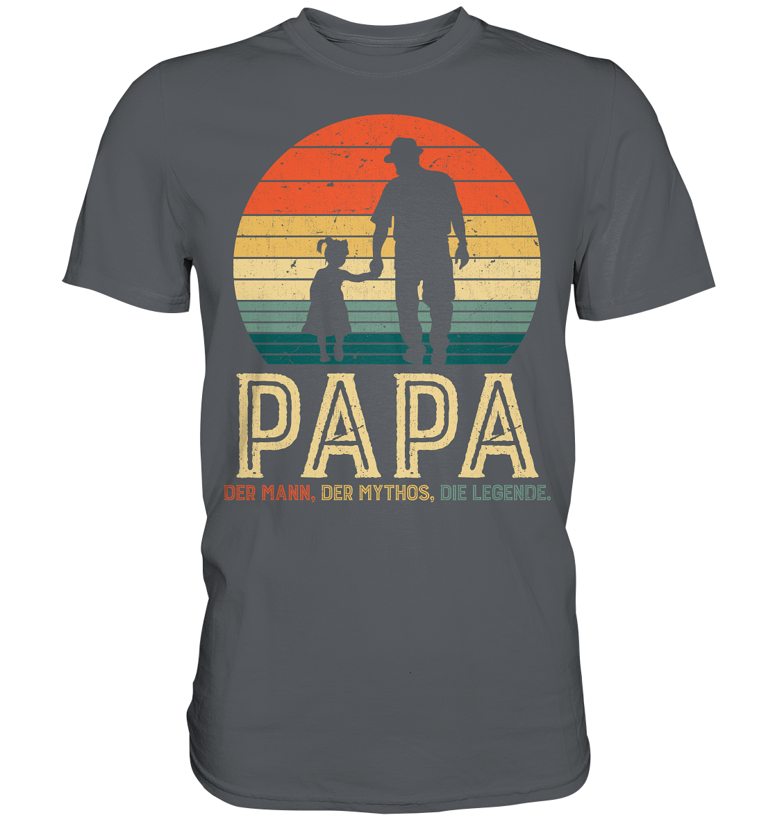 Papa Tochter Vati Kind Bester Vater Mann Mythos Legende T-Shirt