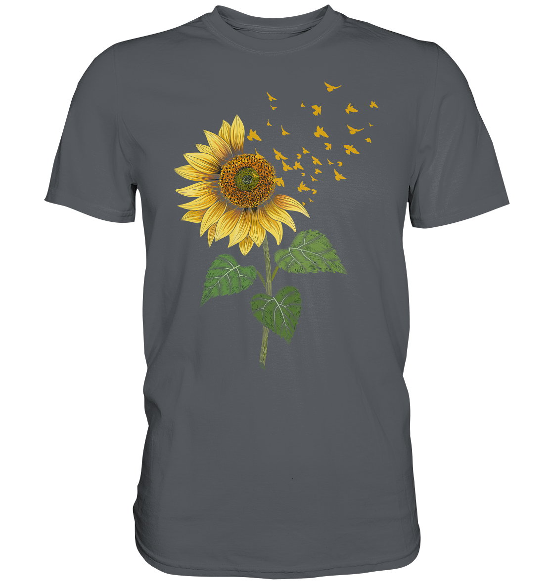 Vögel Sonnenblumen T-Shirt Garten Vogel Motiv Gärtner Geschenk