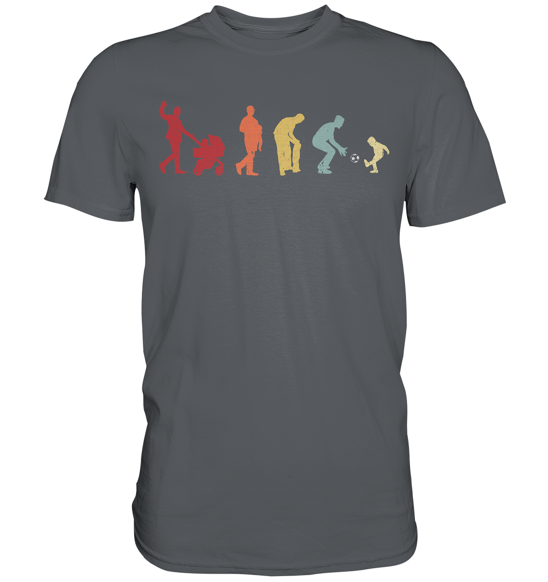 Fußball Papa Sohn Evolution Vatertag Geschenk Vater T-Shirt