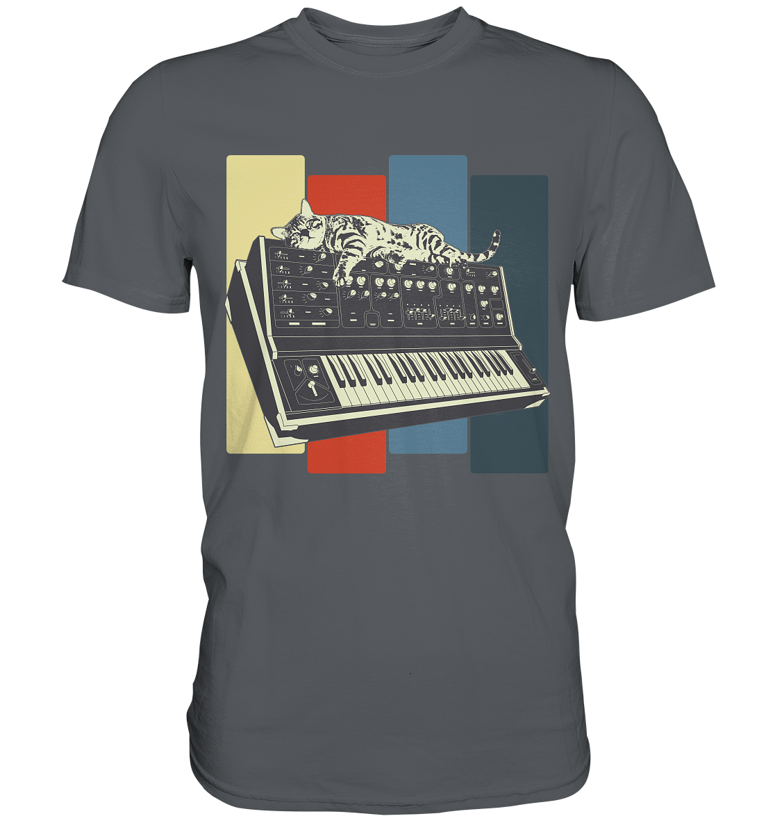 Modular Synthesizer Keyboard Vintage Analog Katze T-Shirt