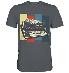 Modular Synthesizer Keyboard Vintage Analog Katze T-Shirt