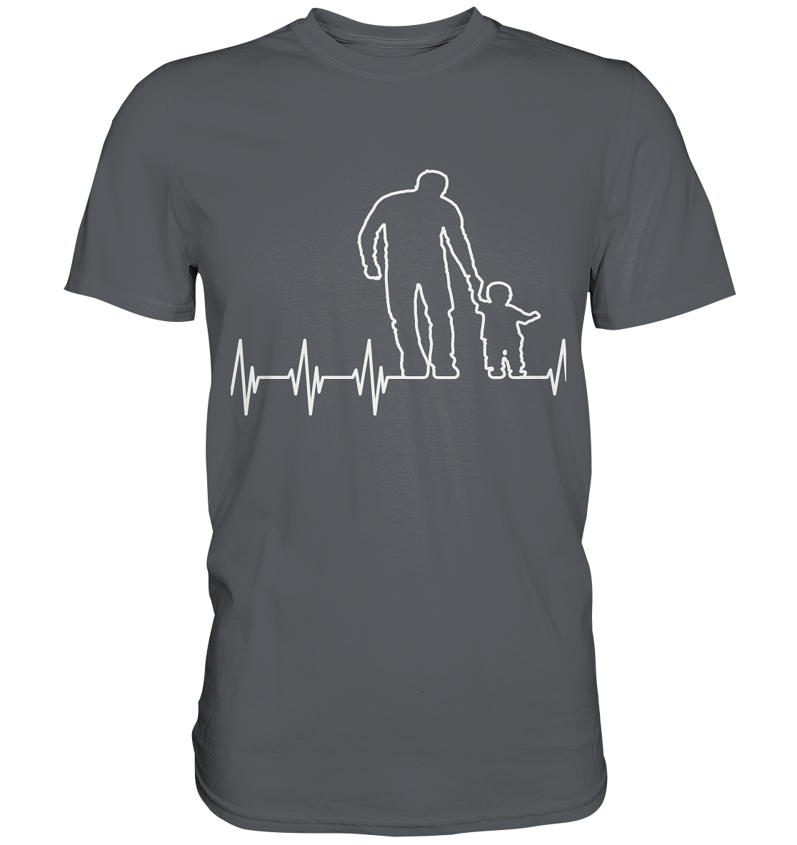 Vater und Sohn Freundschaft Herzschlag Herren Premium Shirt