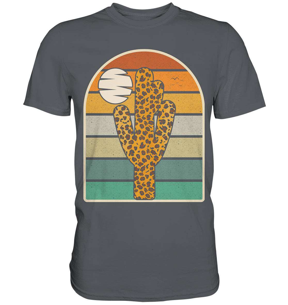 Kaktus Leopard Retro Pflanzen T-Shirt
