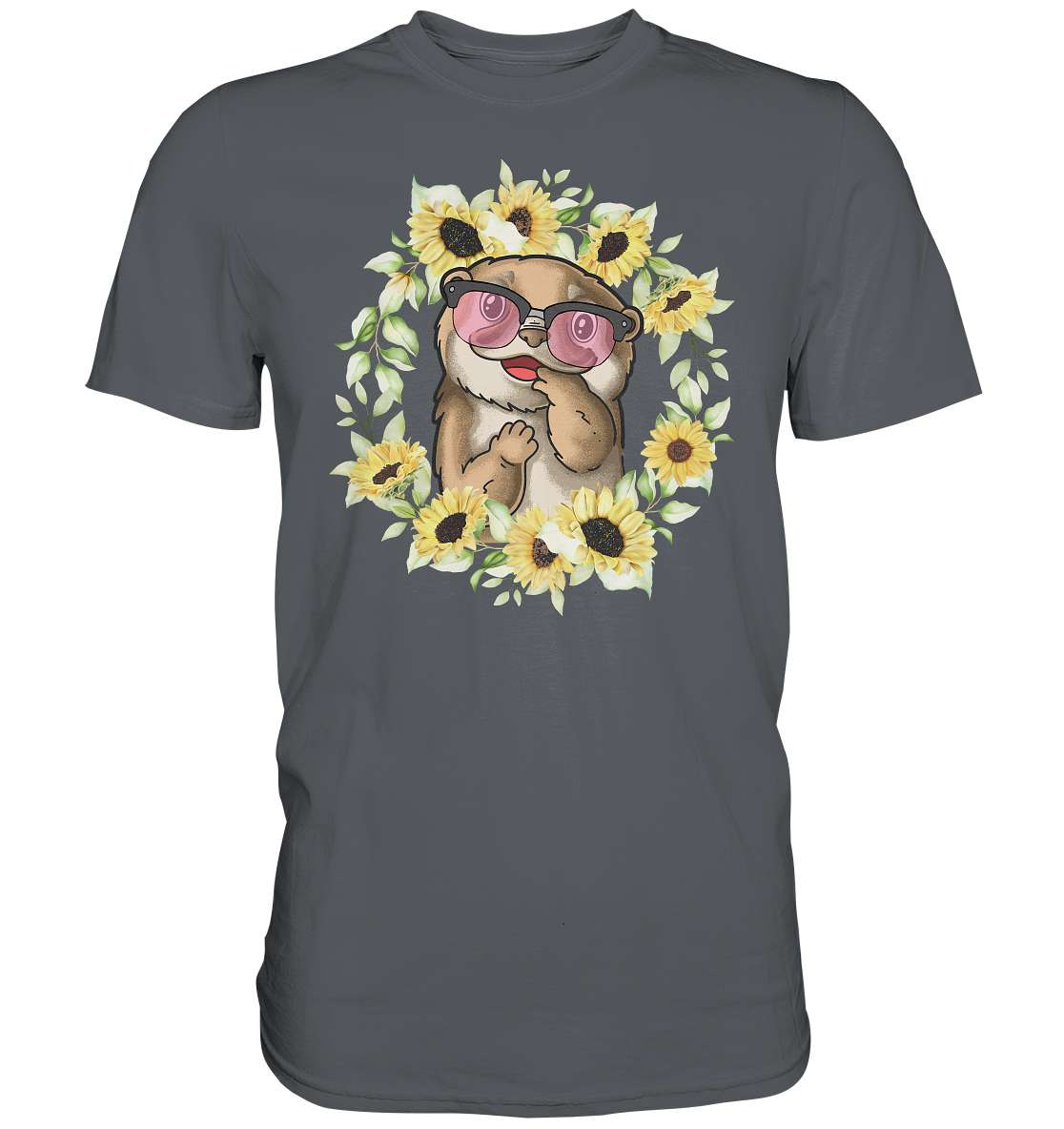 Otter Sonnenblumen Shirt Gärtner Sommer Garten Motiv