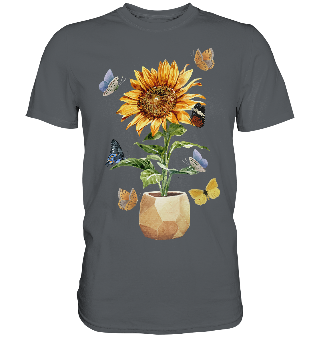 Schmetterling Sonnenblumen Shirt Gärtner Geschenk Garten