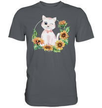 Laden Sie das Bild in den Galerie-Viewer, Katze Sonnenblumen Shirt Gärtner Kätzchen Garten Geschenk
