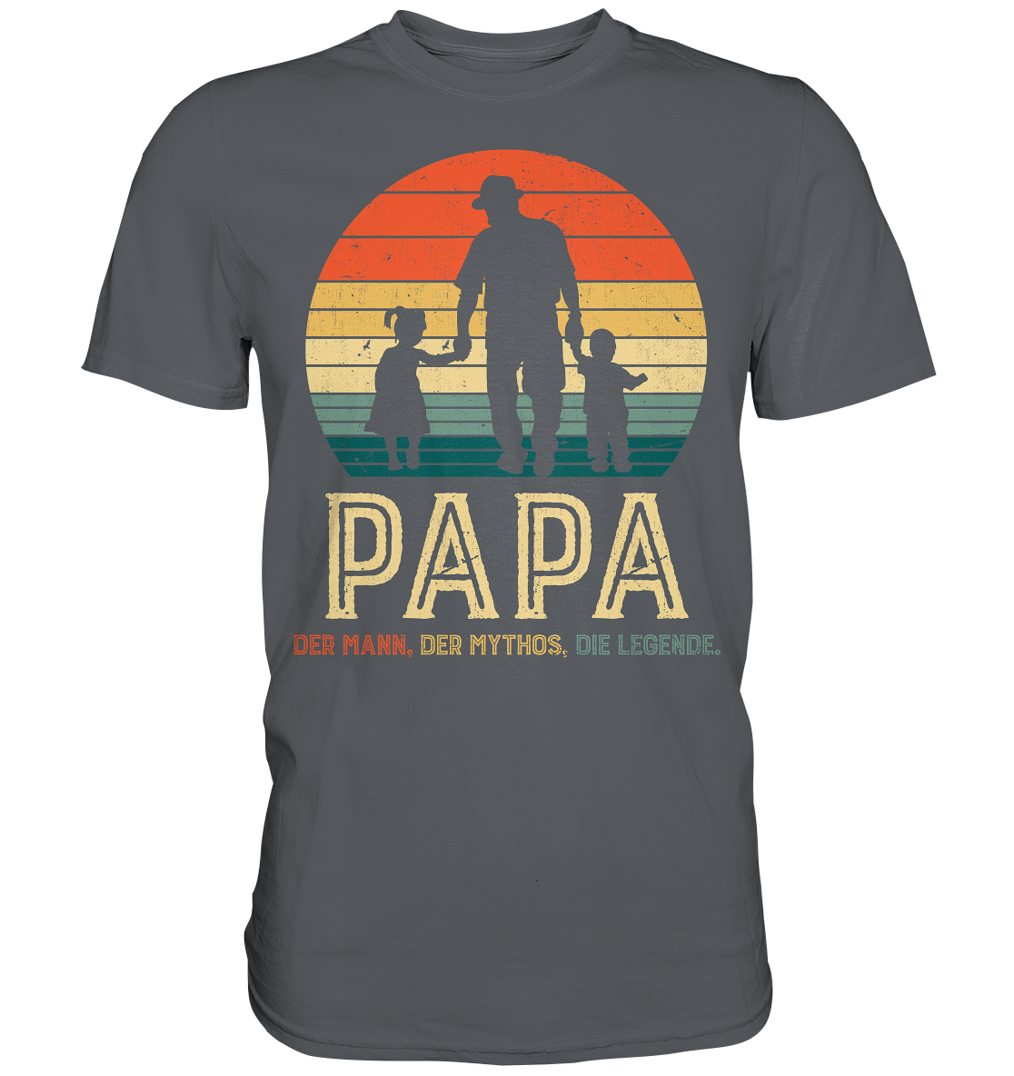 Papa Kinder Tochter Sohn Bester Vater Mann Mythos Legende T-Shirt
