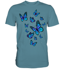 Laden Sie das Bild in den Galerie-Viewer, Blaue Schmetterlinge T-Shirt
