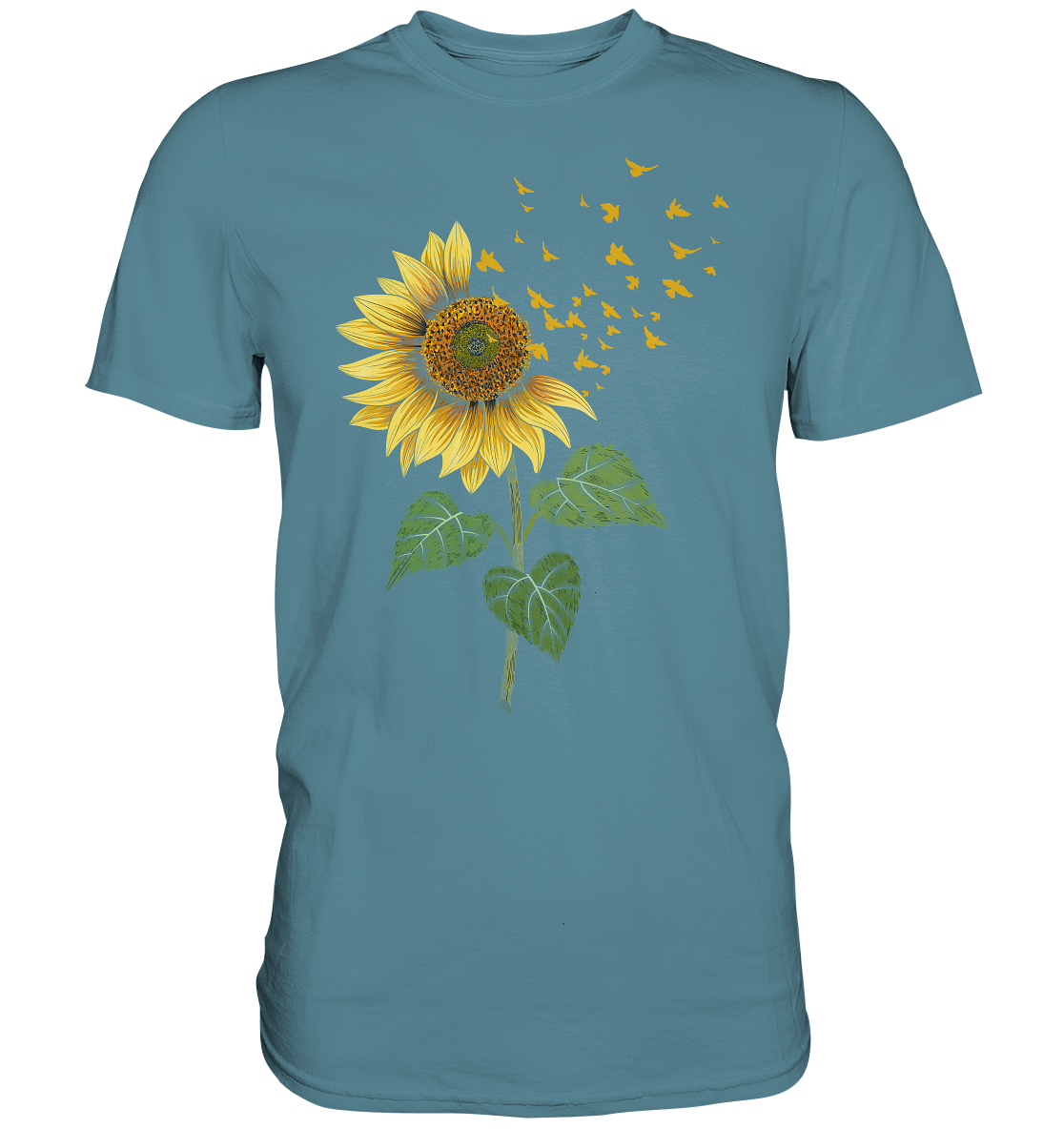 Vögel Sonnenblumen T-Shirt Garten Vogel Motiv Gärtner Geschenk
