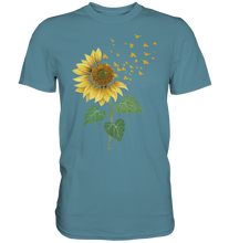 Laden Sie das Bild in den Galerie-Viewer, Vögel Sonnenblumen T-Shirt Garten Vogel Motiv Gärtner Geschenk
