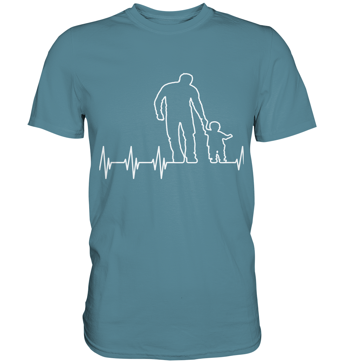 Vater und Sohn Freundschaft Herzschlag Herren Premium Shirt