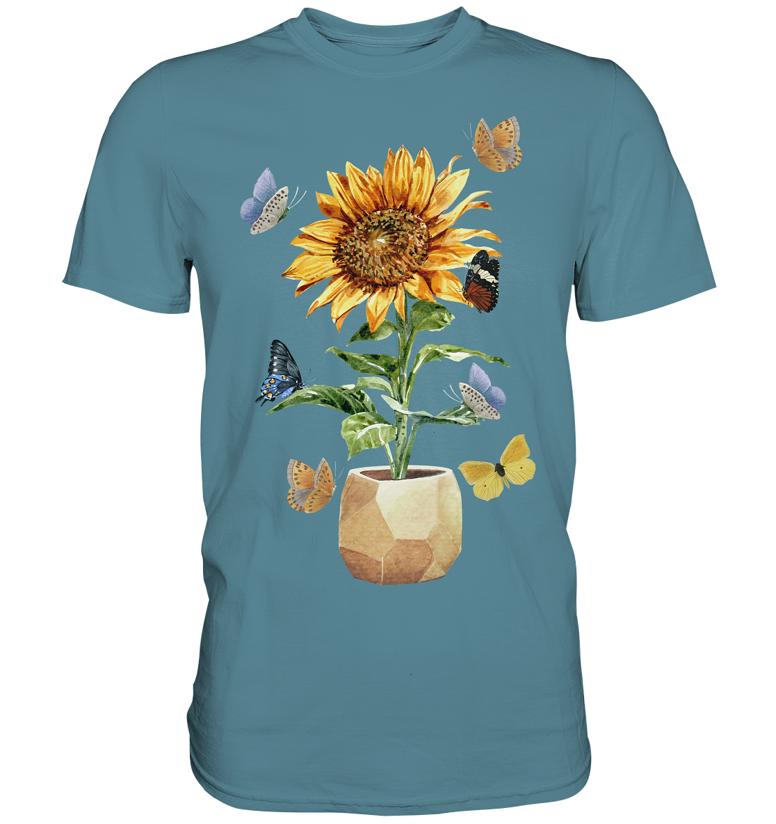 Schmetterling Sonnenblumen Shirt Gärtner Geschenk Garten