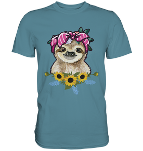 Faultier Sonnenblumen T-Shirt Gärtner Geschenk Garten Motiv