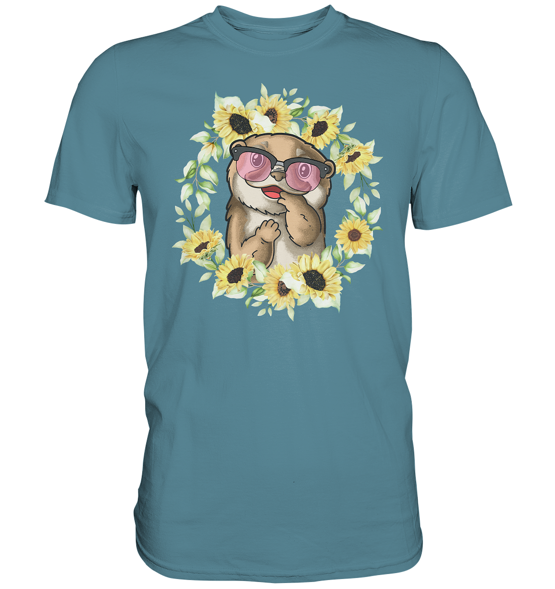 Otter Sonnenblumen Shirt Gärtner Sommer Garten Motiv