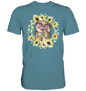 Otter Sonnenblumen Shirt Gärtner Sommer Garten Motiv