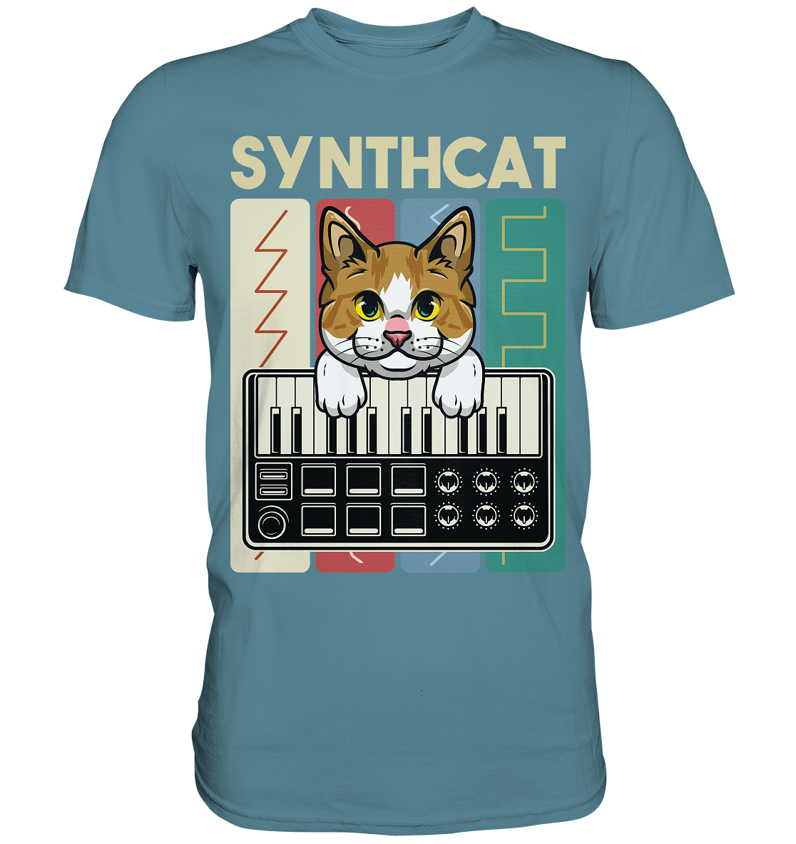 Modularer Synthesizer Analog Vintage Katze Wellen T-Shirt