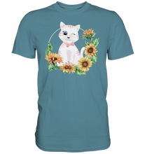 Laden Sie das Bild in den Galerie-Viewer, Katze Sonnenblumen Shirt Gärtner Kätzchen Garten Geschenk

